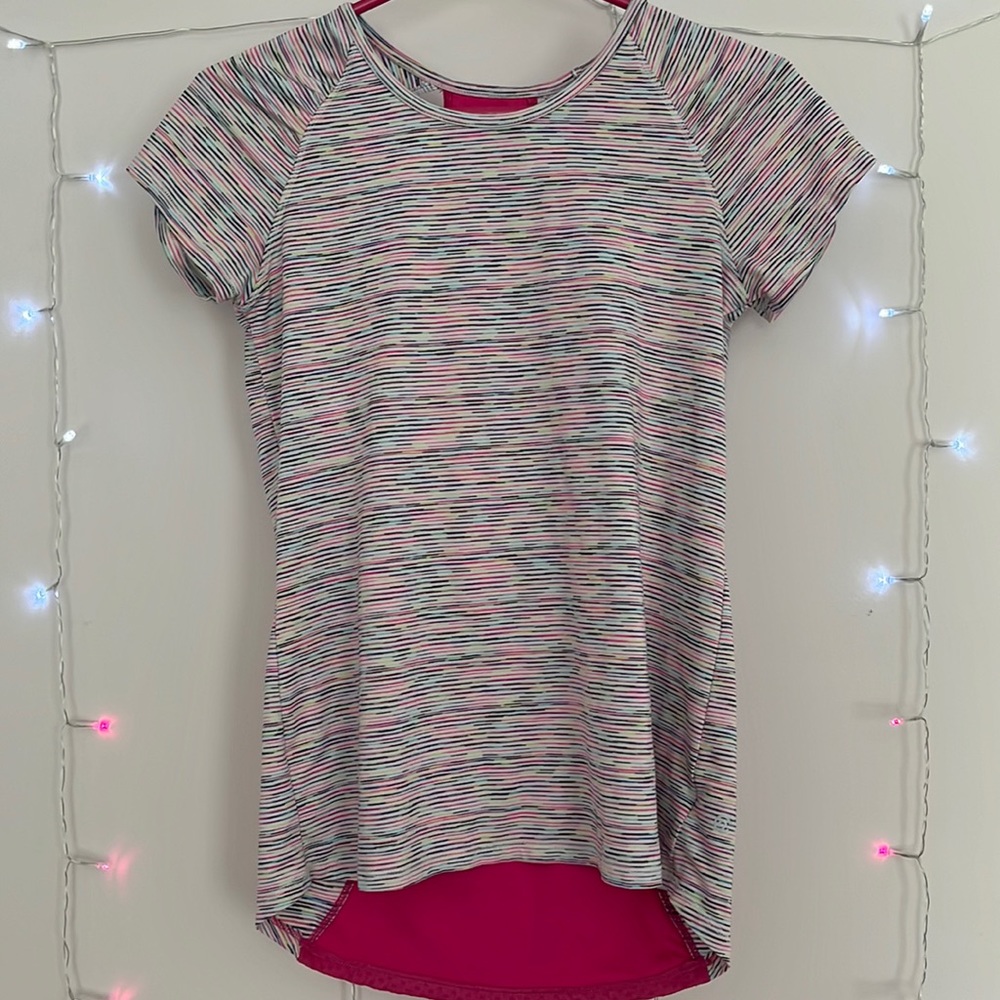 Multicolored stripped Champion athlete shirt